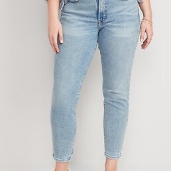 Old Navy Jeans OG Straight light wash high rise size 16 #1462 - Picture 1 of 7